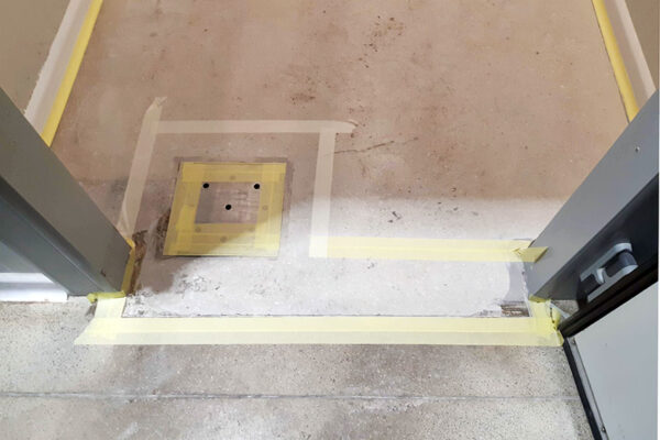 Zonas acotadas para rellenar con mortero epoxídico